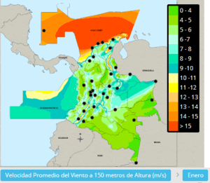 Mapa velocidad de viento